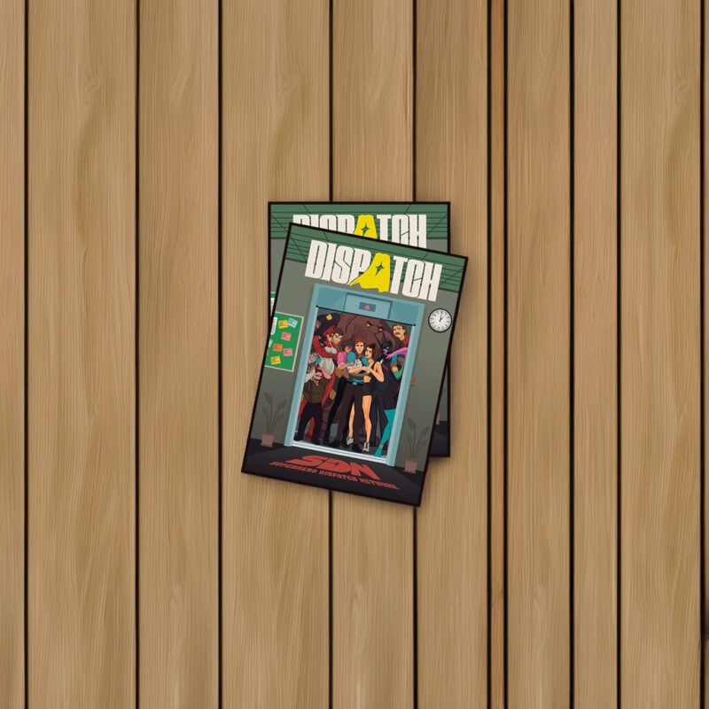 Dispatch Elevator Standoff Superhero Comic Sticker