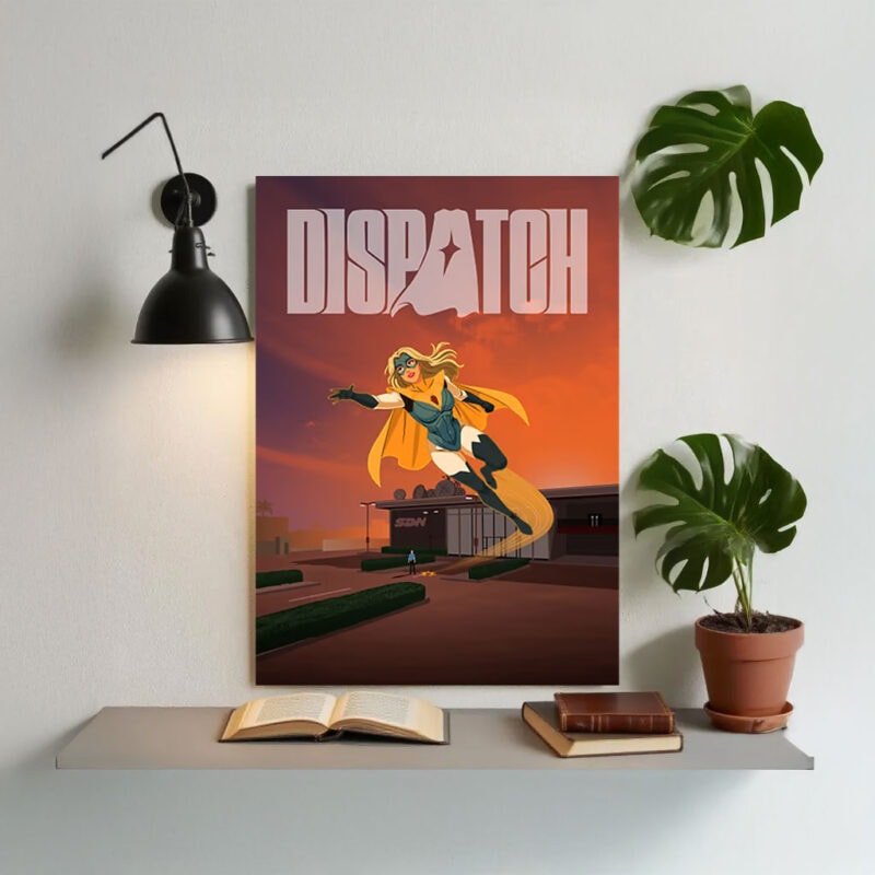 Dispatch Flying Heroine – Sunset Action Poster