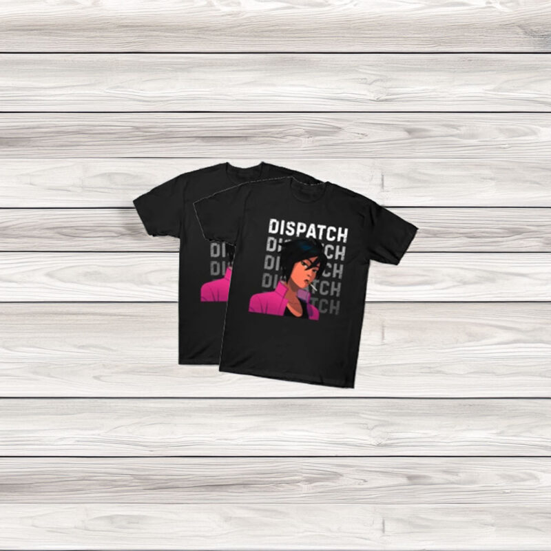 Dispatch Game Repeated Text Character T-Shirt
