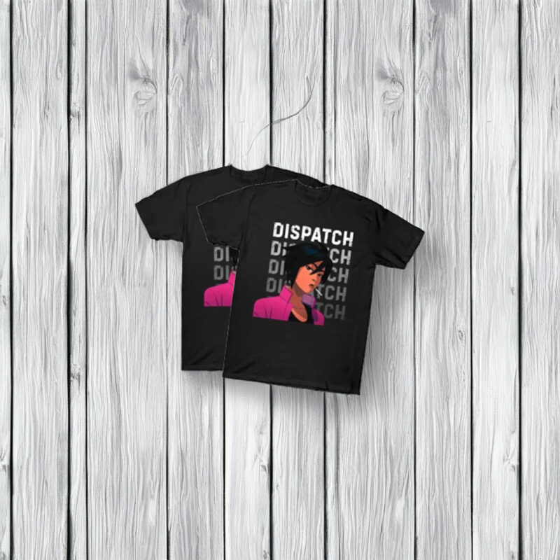 Dispatch Game Repeated Text Character T-Shirt