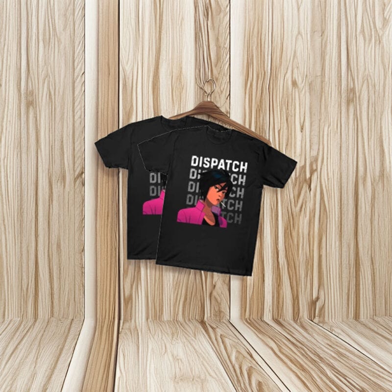 Dispatch Game Repeated Text Character T-Shirt
