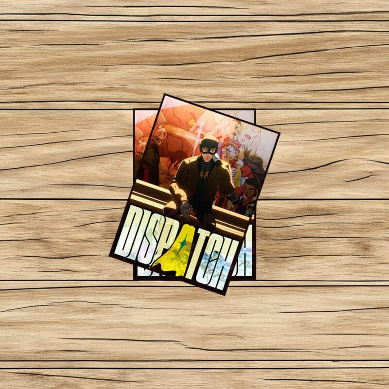 Dispatch Masked Vigilante Crowd Scene Sticker