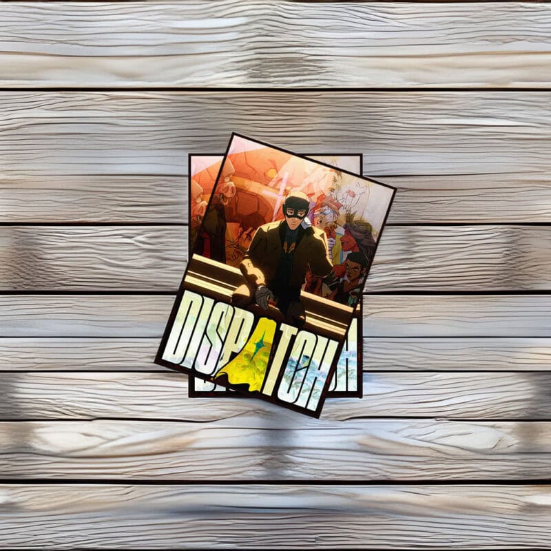 Dispatch Masked Vigilante Crowd Scene Sticker