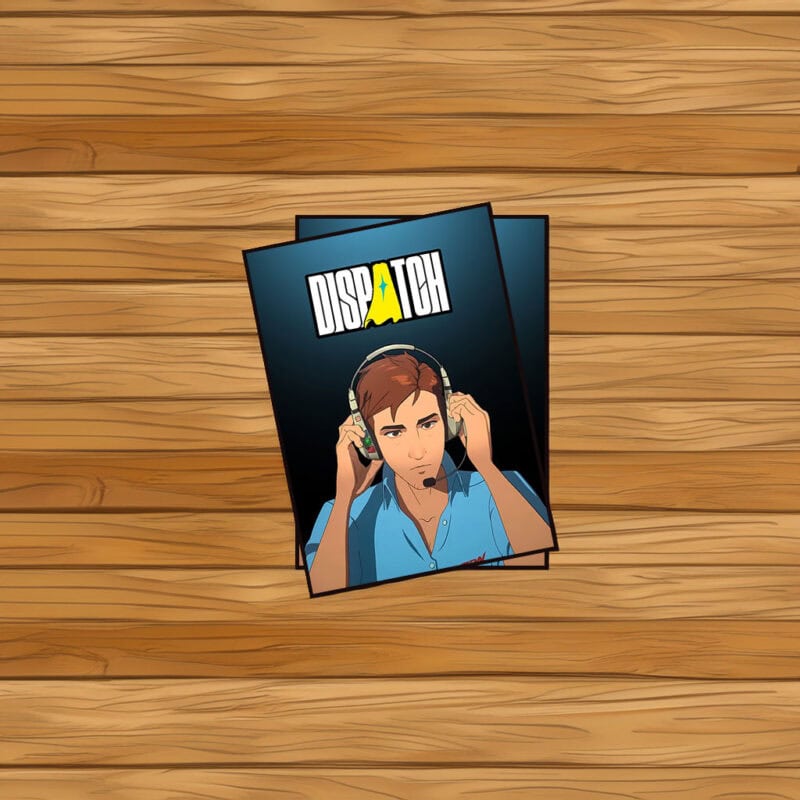 Dispatch Superhero Action Leap Dynamic Comic SDN Sticker