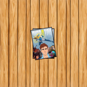 Dispatch Superhero Action Leap Dynamic Comic Sticker