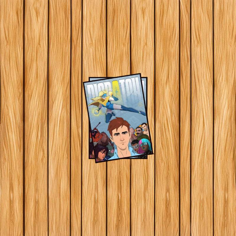 Dispatch Superhero Action Leap Dynamic Comic Sticker