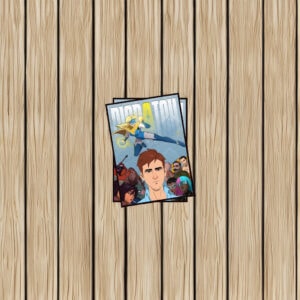 Dispatch Superhero Action Leap Dynamic Comic Sticker