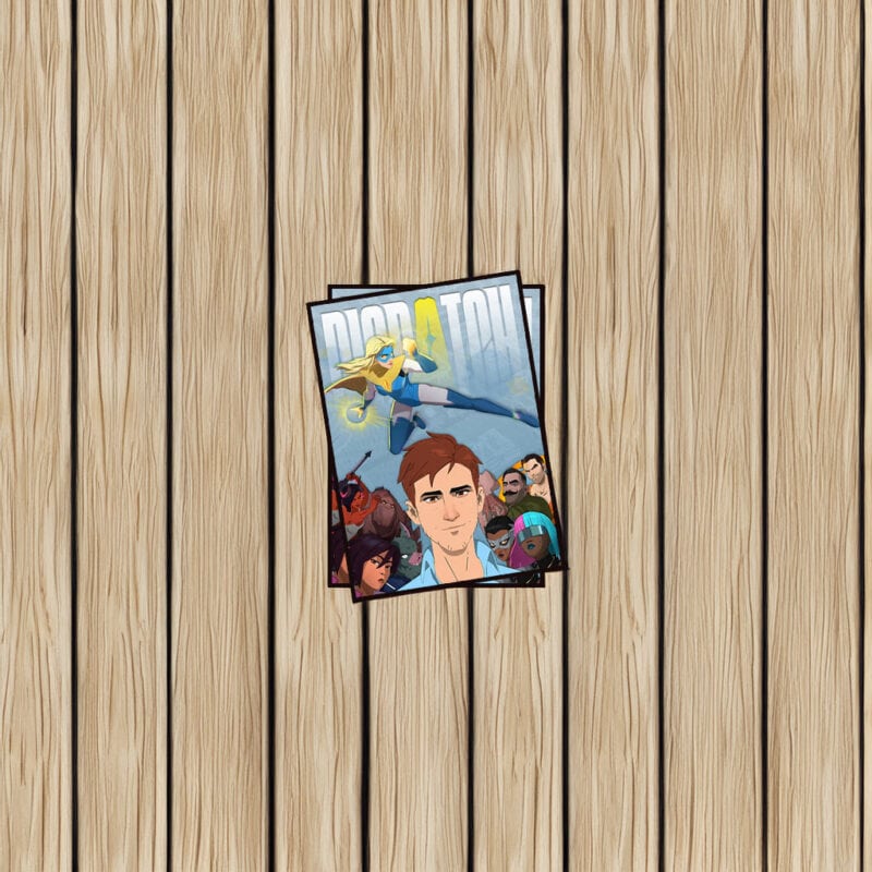 Dispatch Superhero Action Leap Dynamic Comic Sticker