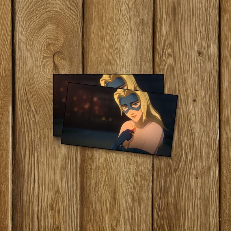 Elegant Masked Heroine Night Portrait Sticker