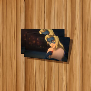 Elegant Masked Heroine Night Portrait Sticker