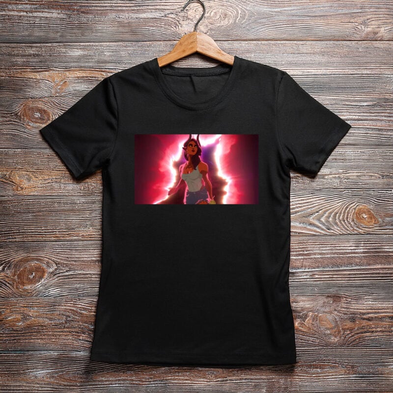 Empowered Anime Woman Energy Aura Cinematic T-Shirt