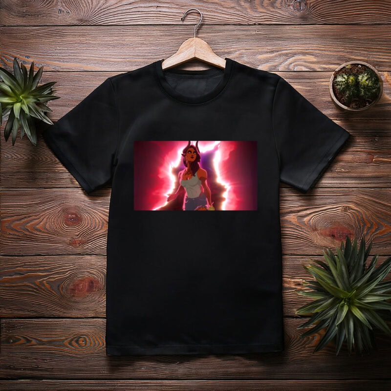 Empowered Anime Woman Energy Aura Cinematic T-Shirt