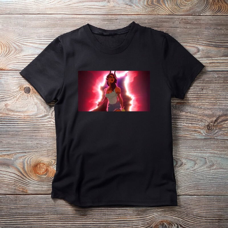 Empowered Anime Woman Energy Aura Cinematic T-Shirt