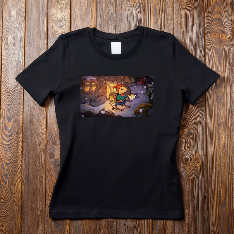 Fantasy Forest Adventure Illustration Storybook T-Shirt