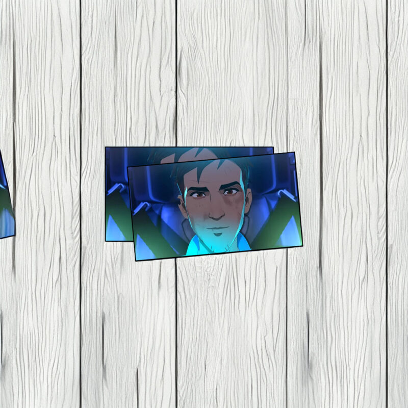 Focused Hero Pilot Cinematic Illustration Sticker