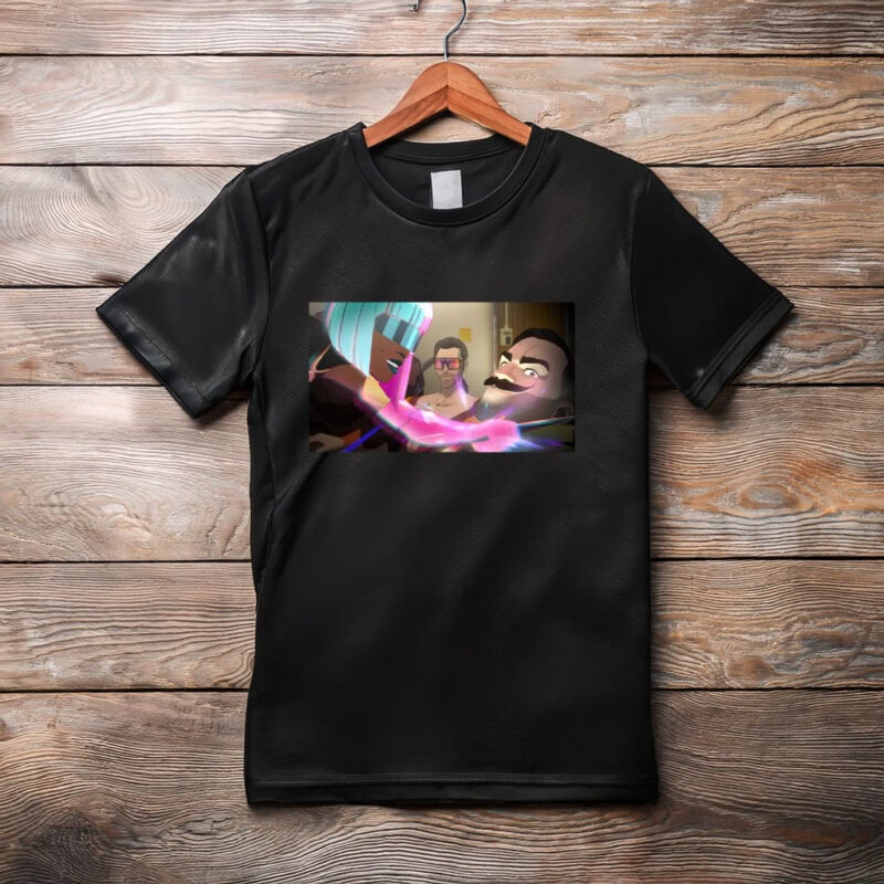 Futuristic Villains Clash Neon Cyberpunk Art T-Shirt