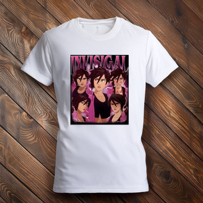 Invisigal Anime Girl Character Collage Retro Graphic Tee