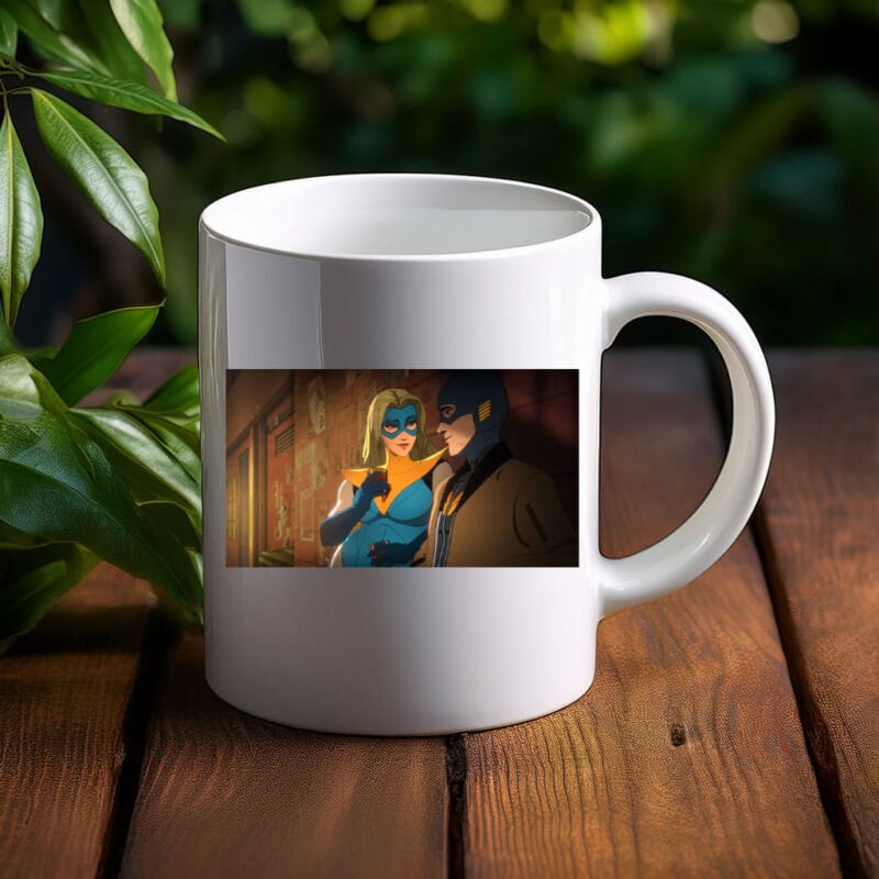 Masked Heroes Alleyway Night Scene Illustration Mug
