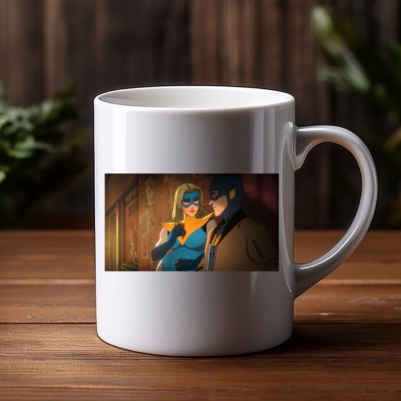 Masked Heroes Alleyway Night Scene Illustration Mug