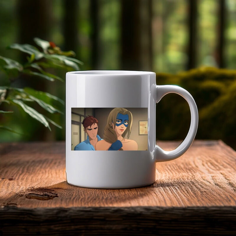Masked Heroine Quiet Trust Moment Illustration Mug