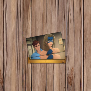 Masked Heroine Quiet Trust Moment Illustration Sticker