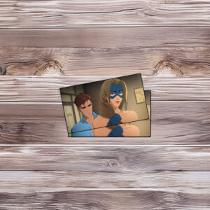 Masked Heroine Quiet Trust Moment Illustration Sticker