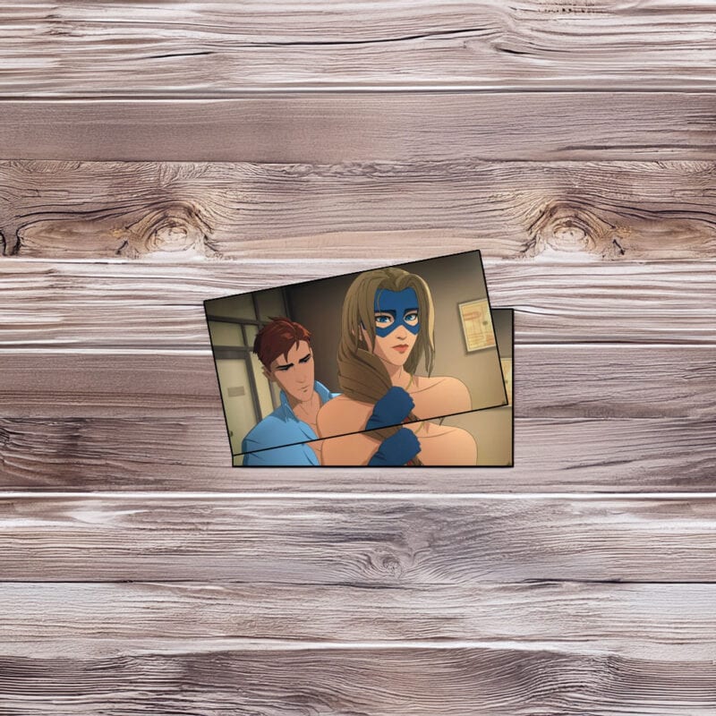 Masked Heroine Quiet Trust Moment Illustration Sticker