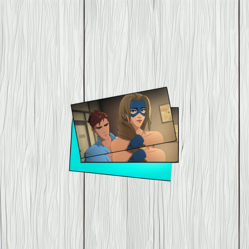 Masked Heroine Quiet Trust Moment Illustration Sticker