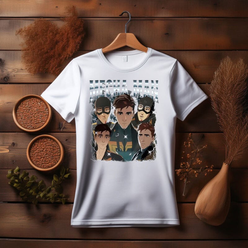 Mecha Man Anime Mech Hero Lightning Graphic Tee