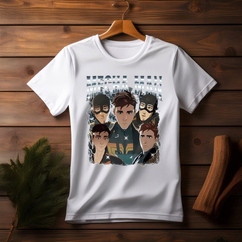 Mecha Man Anime Mech Hero Lightning Graphic Tee