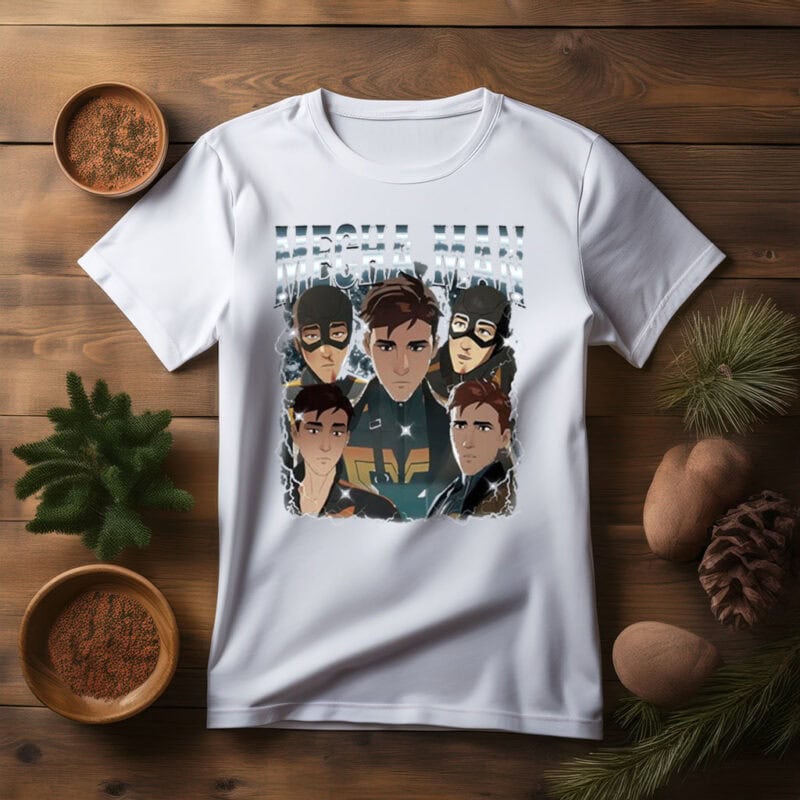 Mecha Man Anime Mech Hero Lightning Graphic Tee