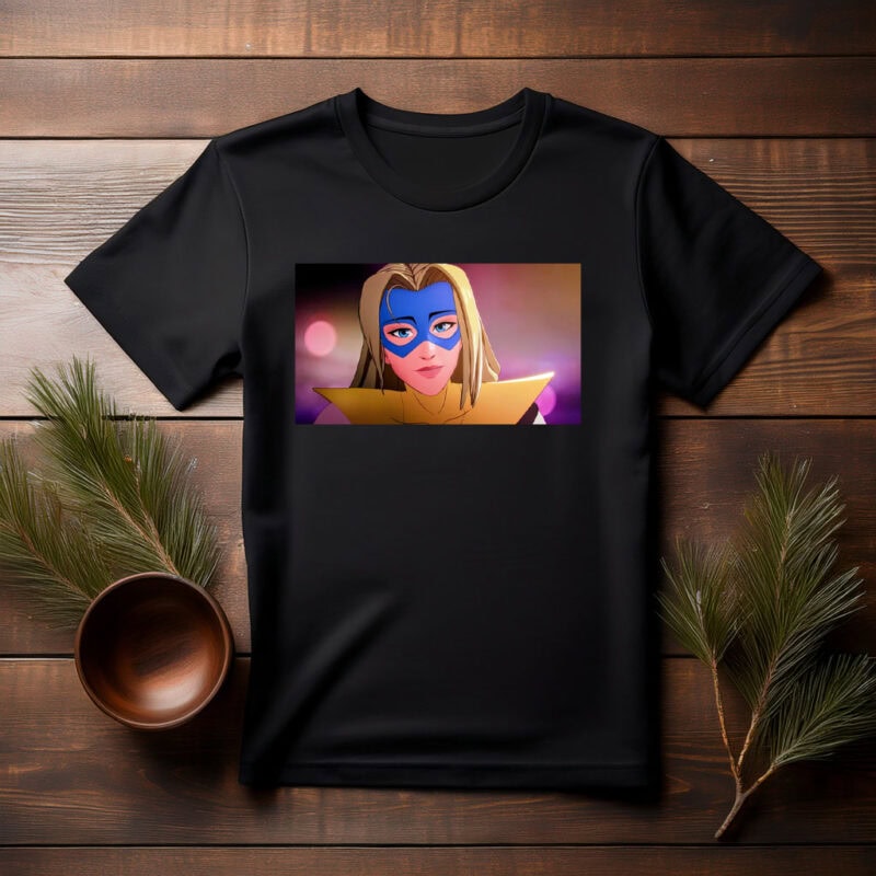 Neon Masked Heroine Modern Graphic T-Shirt