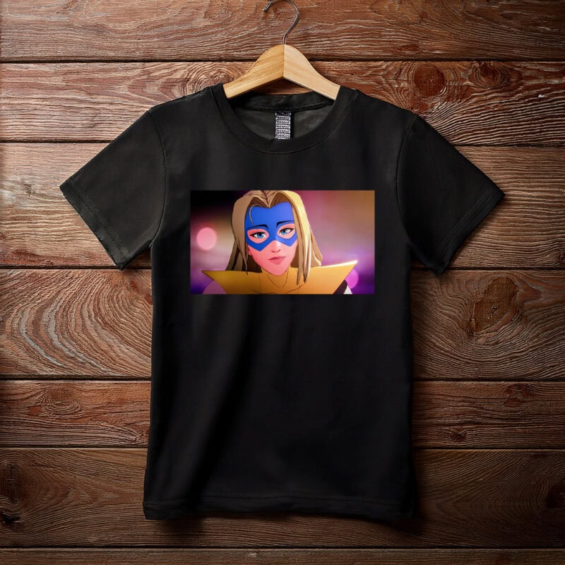 Neon Masked Heroine Modern Graphic T-Shirt