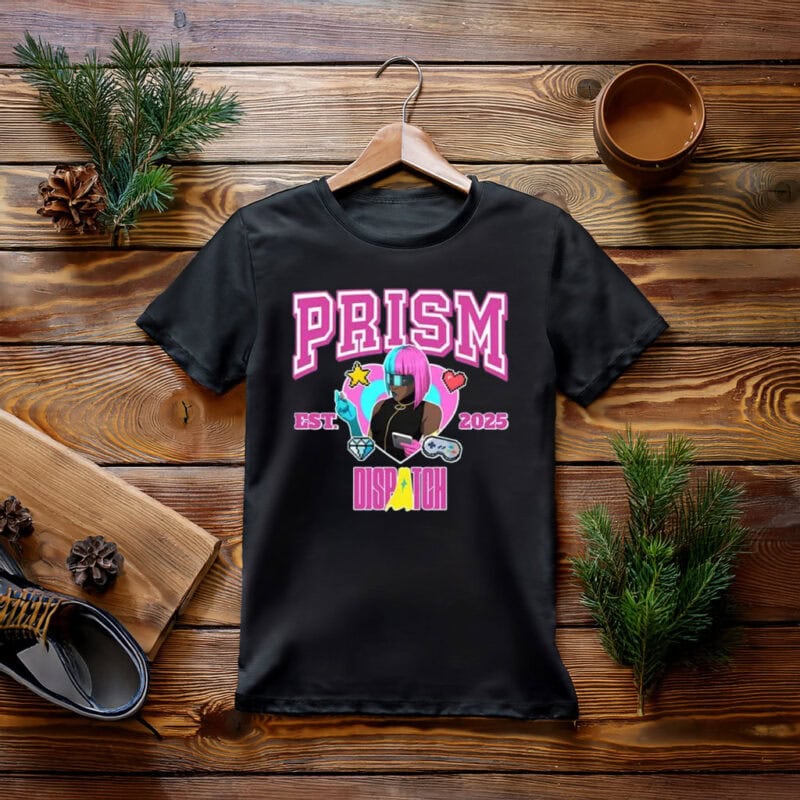 Neon Tech Hero Graphic Tee EST 2025 Prism Dispatch Shirt