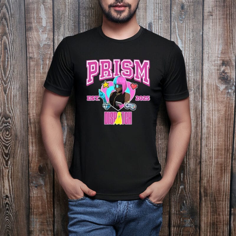 Neon Tech Hero Graphic Tee EST 2025 Prism Dispatch Shirt
