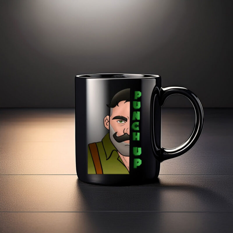 Punch Up Character Portrait Typography Coffee Mug