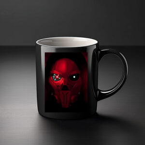 Red Mask Cyborg Threat Mug