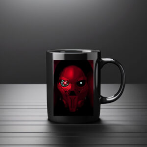 Red Mask Cyborg Threat Mug