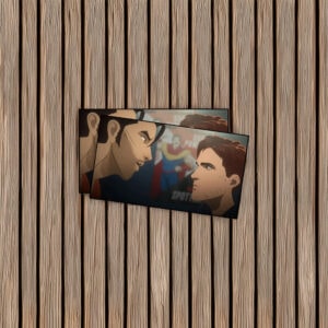 Rival Heroes Face-Off Cinematic Anime Sticker