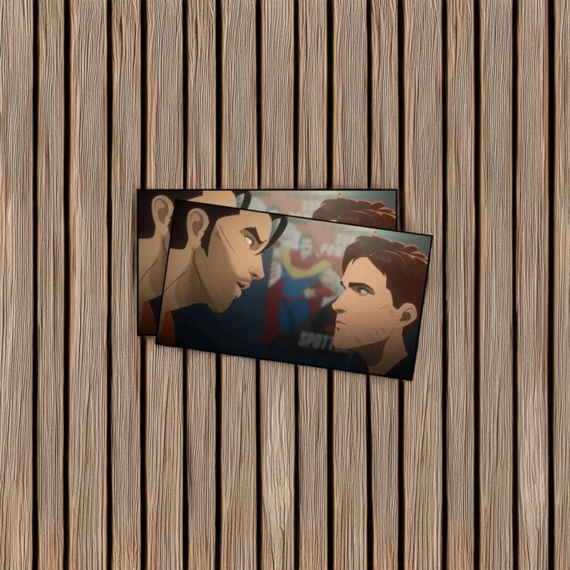 Rival Heroes Face-Off Cinematic Anime Sticker