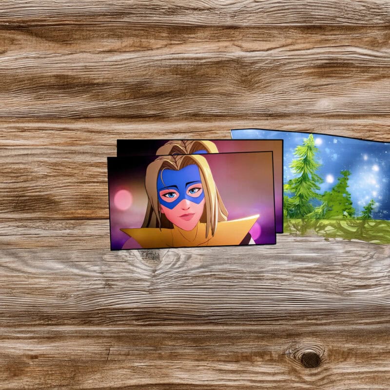 Stylish Masked Heroine Soft Neon Portrait Sticker