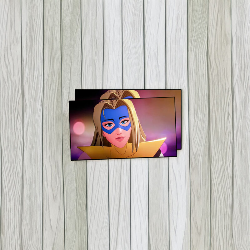 Stylish Masked Heroine Soft Neon Portrait Sticker