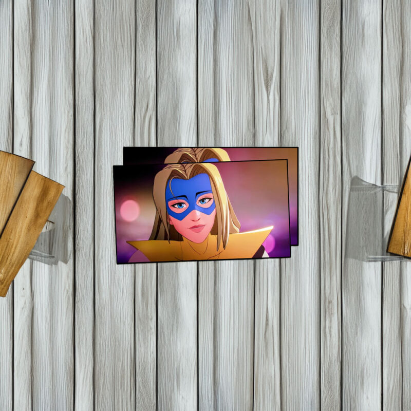 Stylish Masked Heroine Soft Neon Portrait Sticker