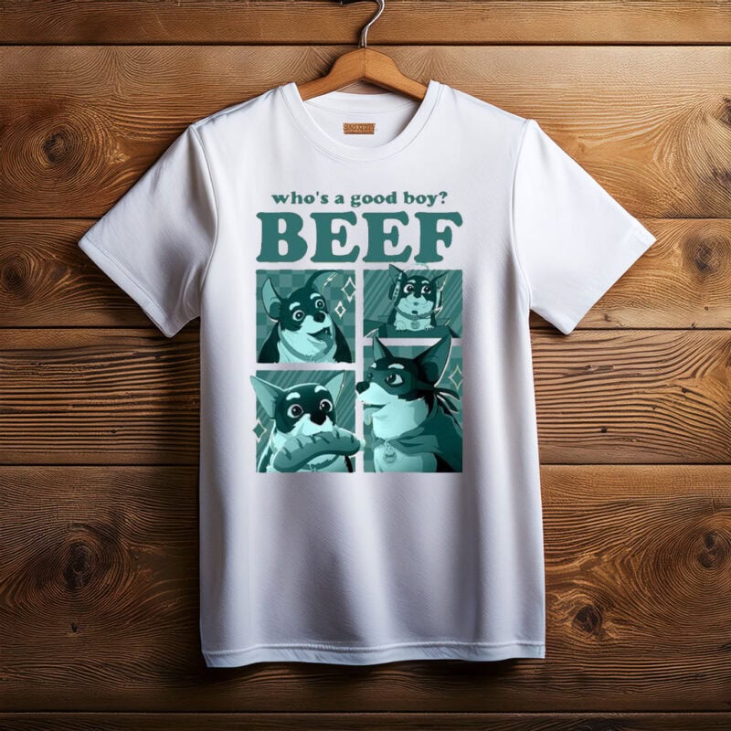 Who’s a Good Boy Beef – Funny Cartoon Dog Meme Graphic Tee