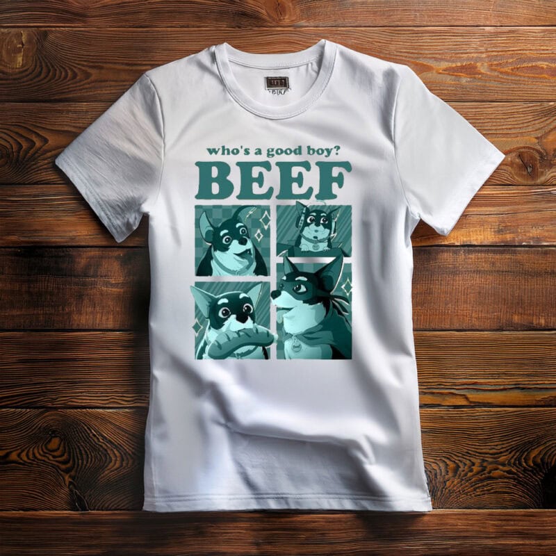Who’s a Good Boy Beef – Funny Cartoon Dog Meme Graphic Tee