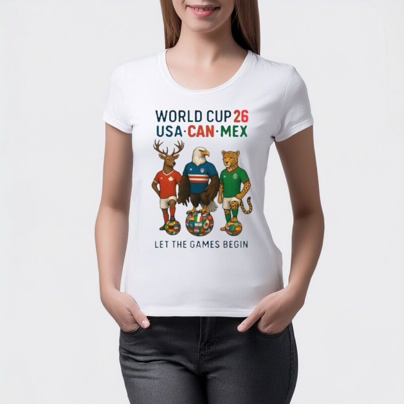 World Cup 26 Mascots USA CAN MEX Soccer Tournament Shirt