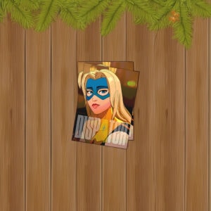 Blonde Masked Heroine Portrait Sticker