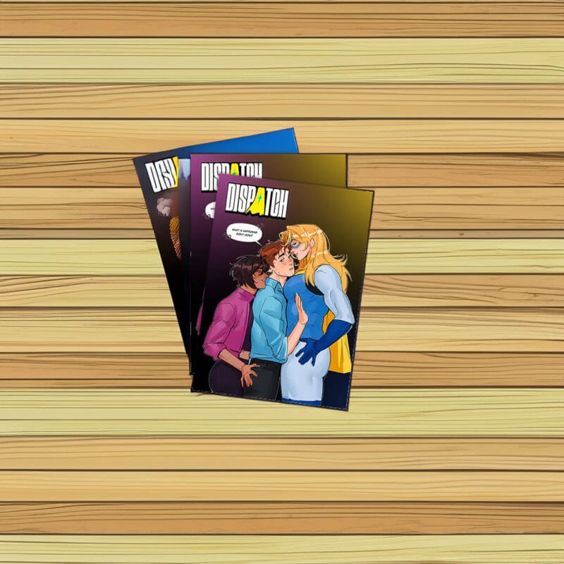 Hero Love Triangle Comic Scene Sticker