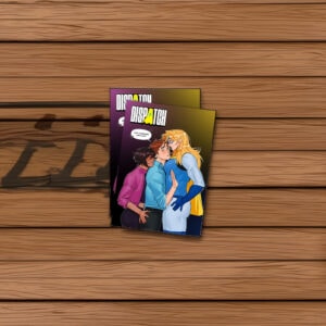 Hero Love Triangle Comic Scene Sticker