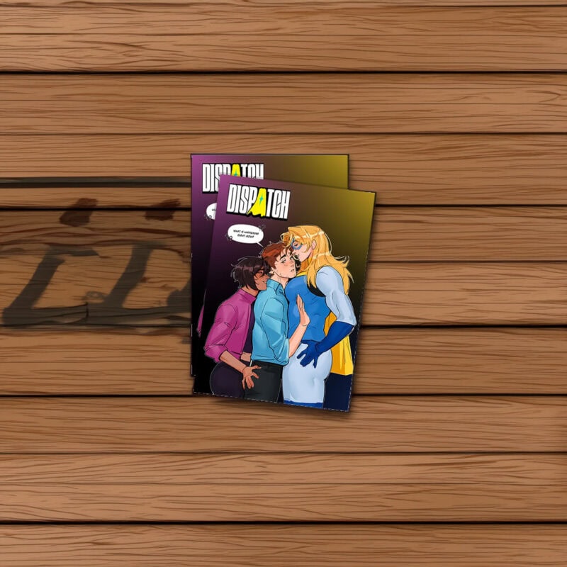 Hero Love Triangle Comic Scene Sticker